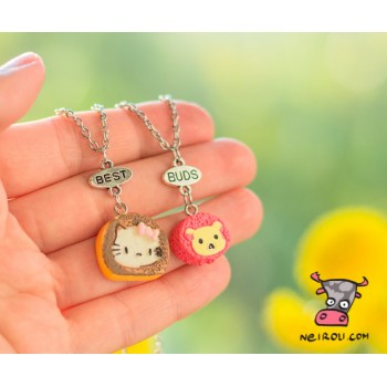 Кулон для друзей "Best Buds. Kitty cake". Цена за набор